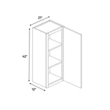 Liberty Shaker Espresso - 21 Inch Height Single Door Wall Cabinet - 21" Width x 42" Height x 12" Depth