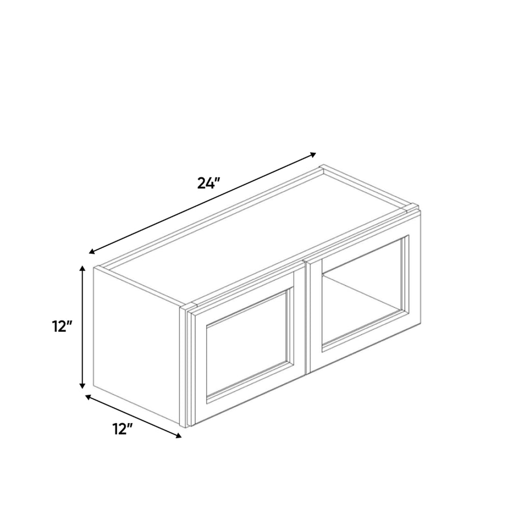 Portland Chestnut - 24 Inch Double Glass Door Wall Cabinet - 24