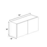 Portland Chestnut - 24 Inch Height Double Door Wall Cabinet - 24" Width x 18" Height x 12" Depth