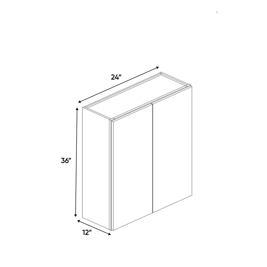Belmont Grey - 24 Inch Height Double Door Wall Cabinet - 24