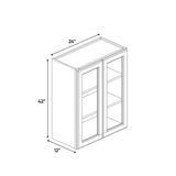 Liberty Shaker Espresso - 24 Inch Double Glass Door Wall Cabinet - 24" Width x 42" Height x 12" Depth