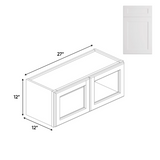 Liberty Shaker White - 27 Inch Double Glass Door Wall Cabinet - 27" Width x 12" Height x 12" Depth