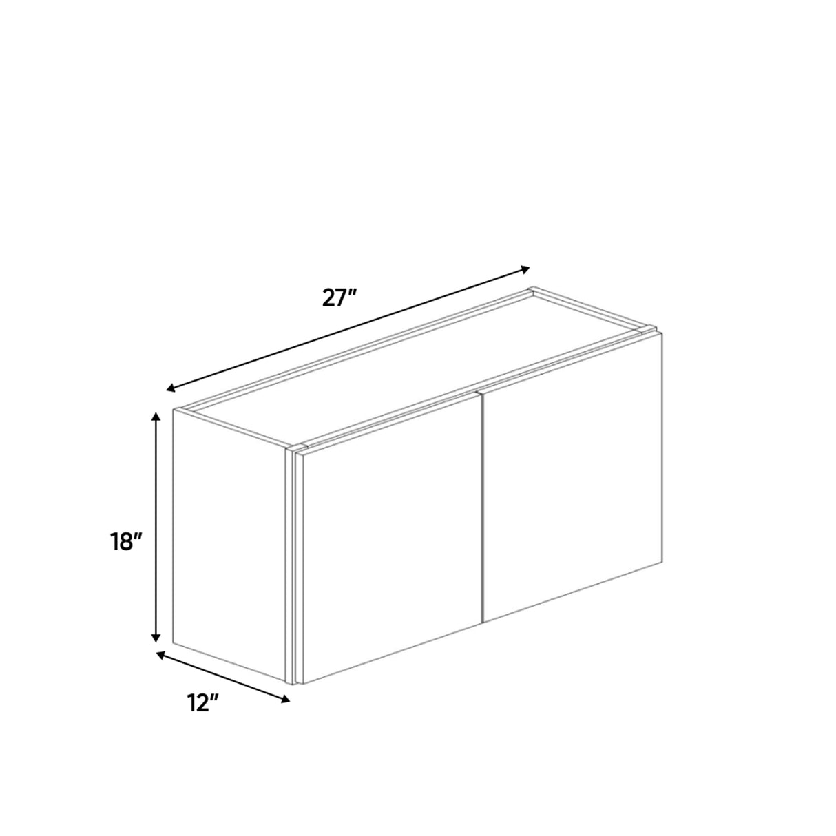 Atlas Blanco - 27 Inch Height Double Door Wall Cabinet - 27" Width x 18" Height x 12" Depth