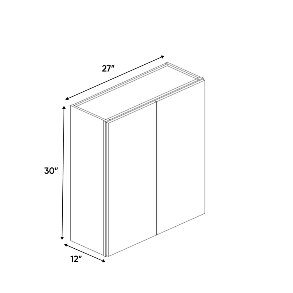 Portland Chestnut - 27 Inch Height Double Door Wall Cabinet - 27