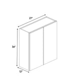 Arlington Oatmeal - 27 Inch Height Double Door Wall Cabinet - 27" Width x 36" Height x 12" Depth