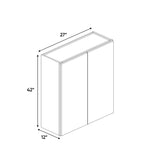 Liberty Shaker Espresso - 27 Inch Height Double Door Wall Cabinet - 27" Width x 42" Height x 12" Depth
