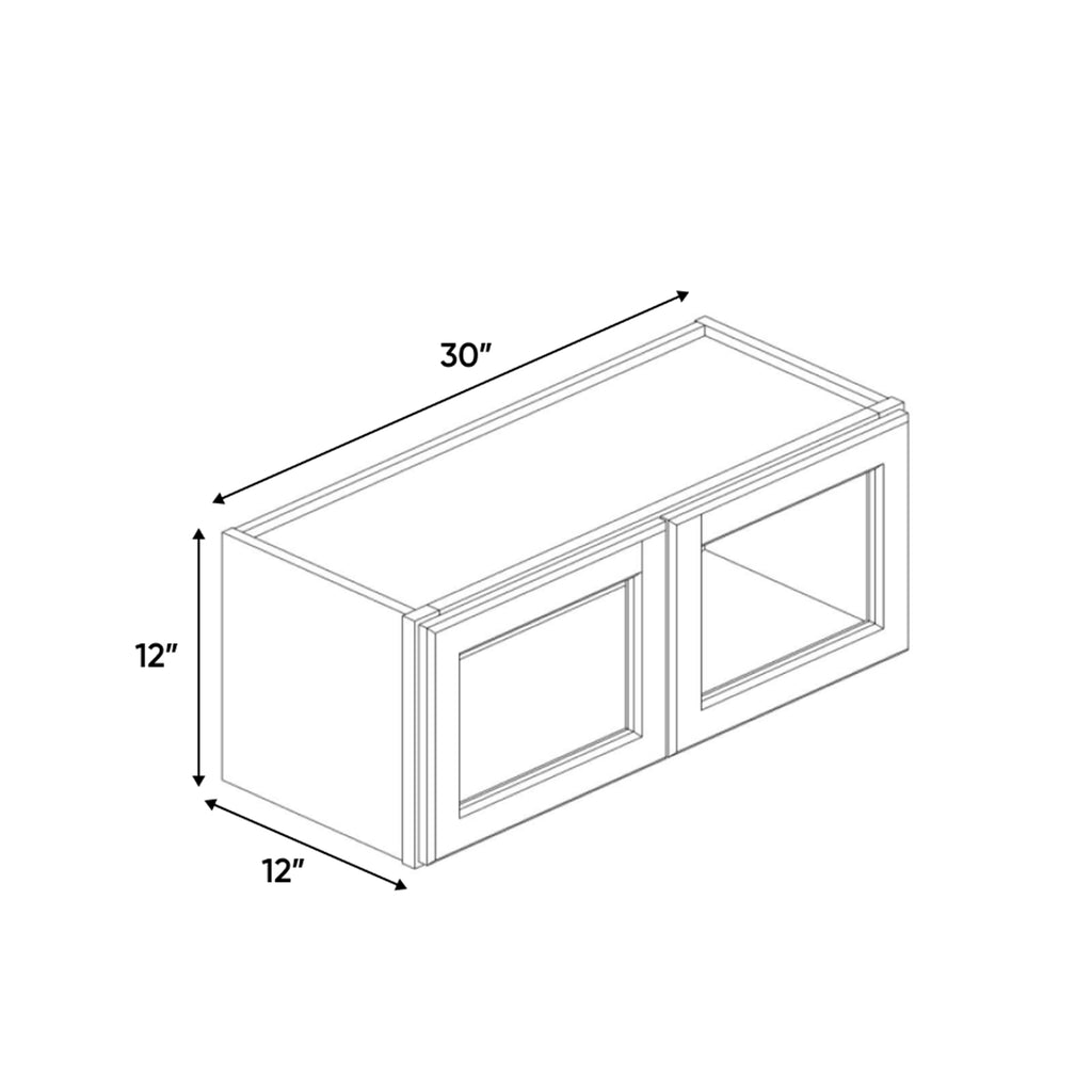 Liberty Shaker Espresso - 30 Inch Double Glass Door Wall Cabinet - 30