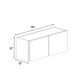 Liberty Shaker Rift - 30 Inch Height Double Door Wall Cabinet - 30" Width x 21" Height x 12" Depth