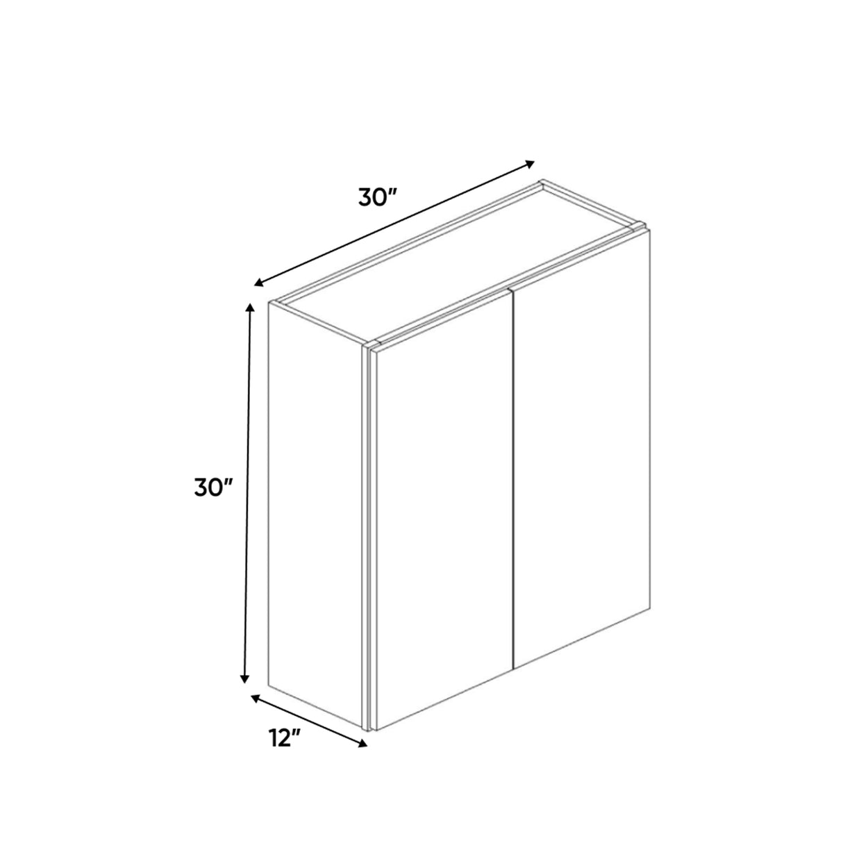 Liberty Shaker Rift - 30 Inch Height Double Door Wall Cabinet - 30" Width x 30" Height x 12" Depth