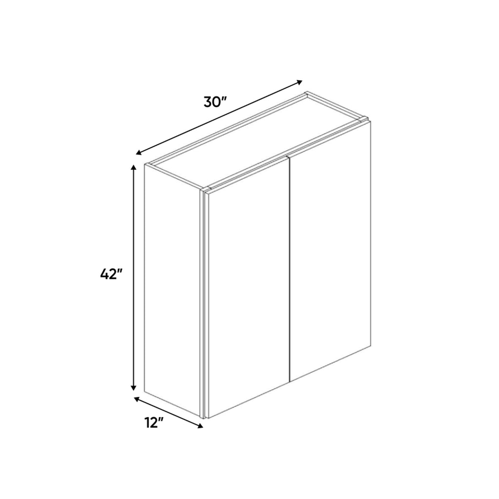 Avalon Ashen - 30 Inch Height Double Door Wall Cabinet - 30