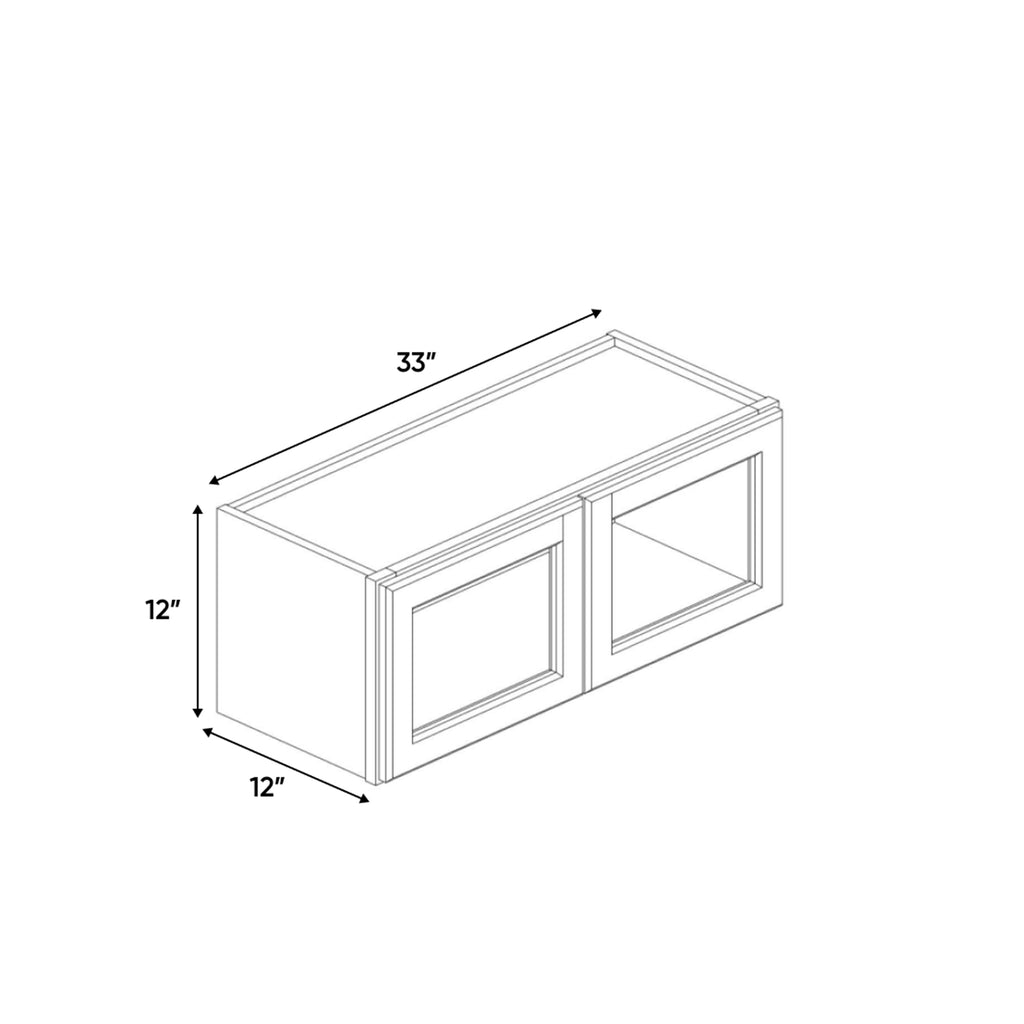 Atlas Blanco - 33 Inch Double Glass Door Wall Cabinet - 33