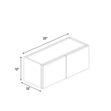 Arlington Oatmeal - 33 Inch Height Double Door Wall Cabinet - 33" Width x 12" Height x 12" Depth