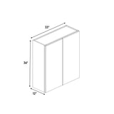 Arlington Oatmeal - 33 Inch Height Double Door Wall Cabinet - 33" Width x 36" Height x 12" Depth
