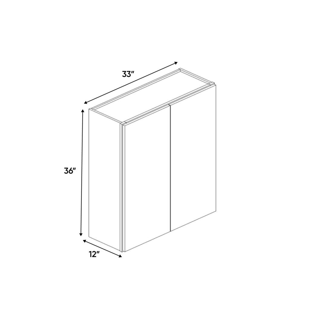 Portland Chestnut - 33 Inch Height Double Door Wall Cabinet - 33