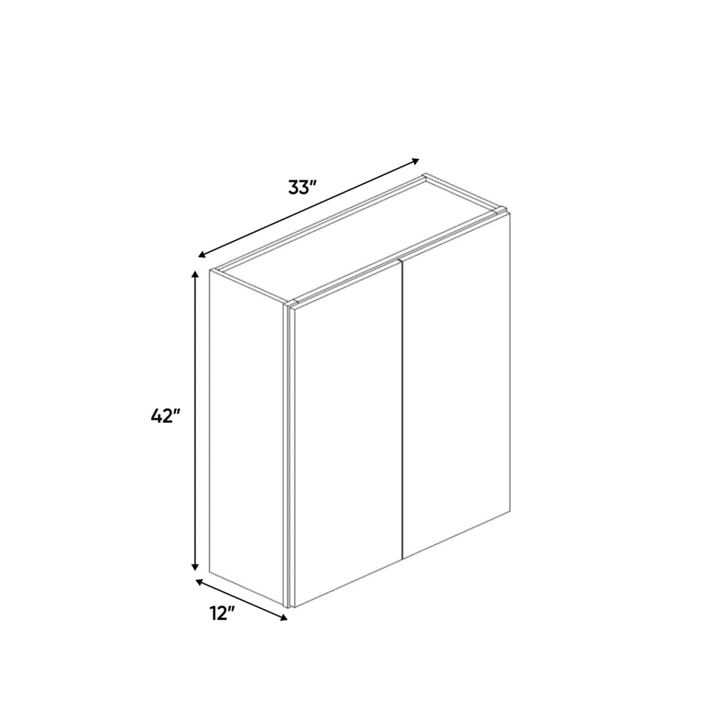 Avalon Ashen - 33 Inch Height Double Door Wall Cabinet - 33