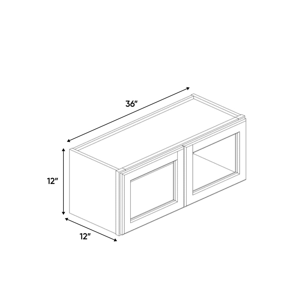 Liberty Shaker Espresso - 36 Inch Double Glass Door Wall Cabinet - 36