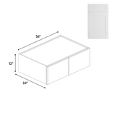 Liberty Shaker White - 36 Inch Deep Double Door Wall Cabinet - 36" Width x 15" Height x 24" Depth