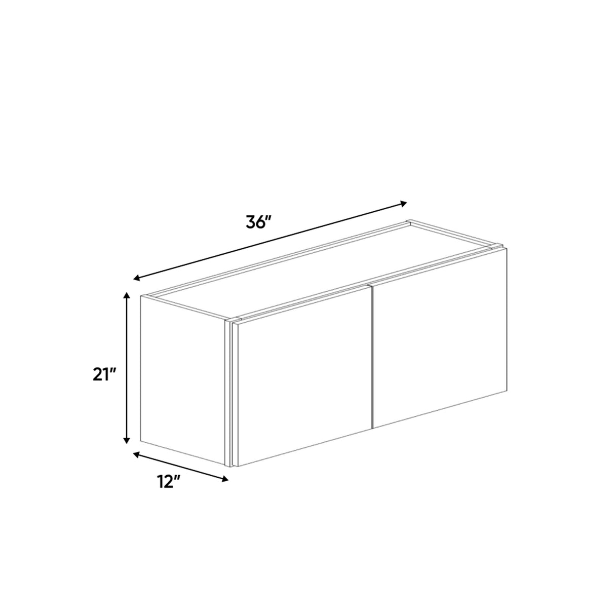 Portland Chestnut - 36 Inch Height Double Door Wall Cabinet - 36" Width x 21" Height x 12" Depth