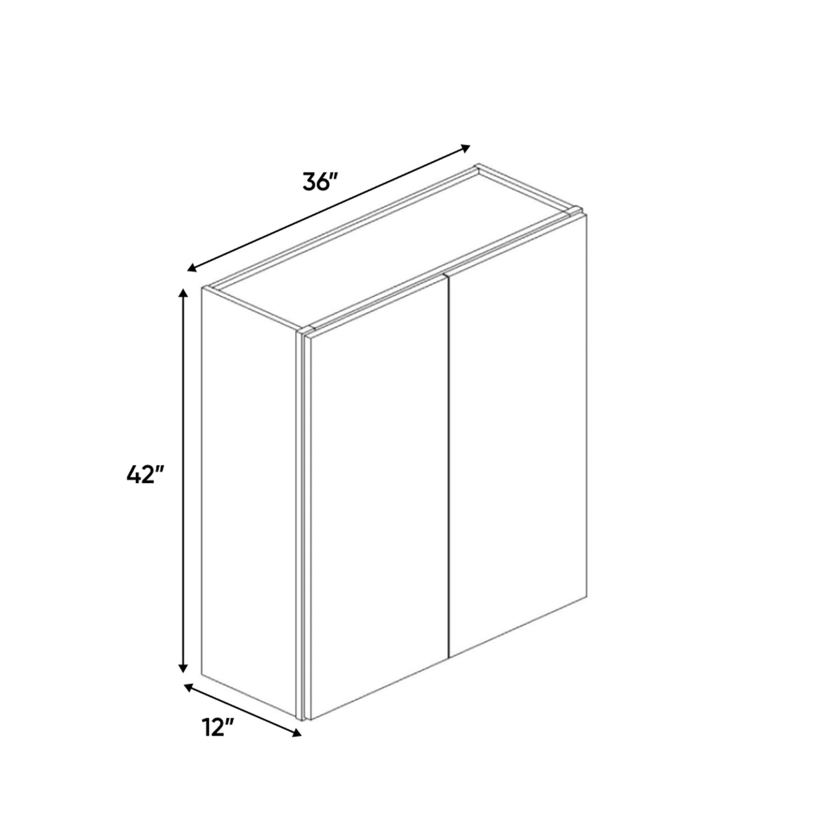 Liberty Shaker Blue - 36 Inch Height Double Door Wall Cabinet - 36" Width x 42" Height x 12" Depth