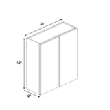 Liberty Shaker Rift - 36 Inch Height Double Door Wall Cabinet - 36" Width x 42" Height x 12" Depth