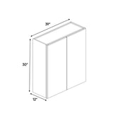 Belmont Grey - 39 Inch Height Double Door Wall Cabinet - 39" Width x 30" Height x 12" Depth