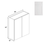 Liberty Shaker White - 39 Inch Height Double Door Wall Cabinet - 39" Width x 42" Height x 12" Depth