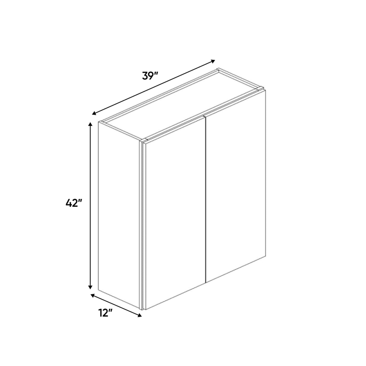 Atlas Blanco - 39 Inch Height Double Door Wall Cabinet - 39" Width x 42" Height x 12" Depth
