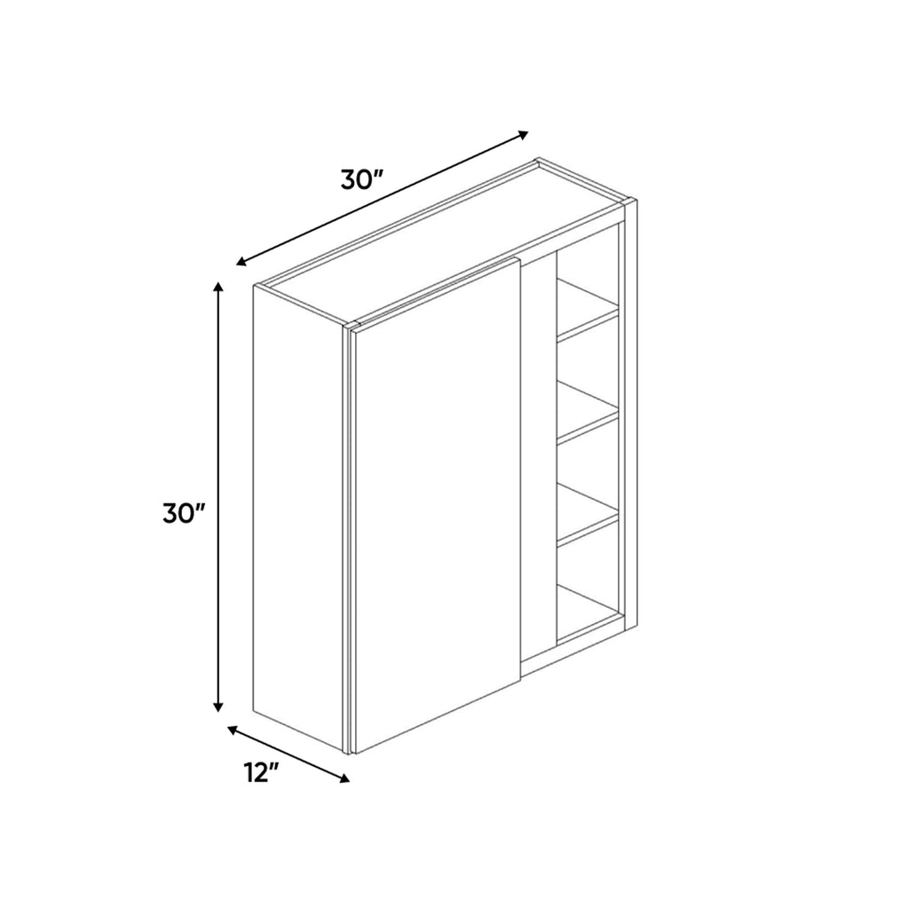 Atlas Blanco - 30x30 Inch Wall Blind Corner Wall Cabinet - 30