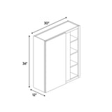 Liberty Shaker Rift - 30x36 Inch Wall Blind Corner Wall Cabinet - 30" Width x 36" Height x 12" Depth