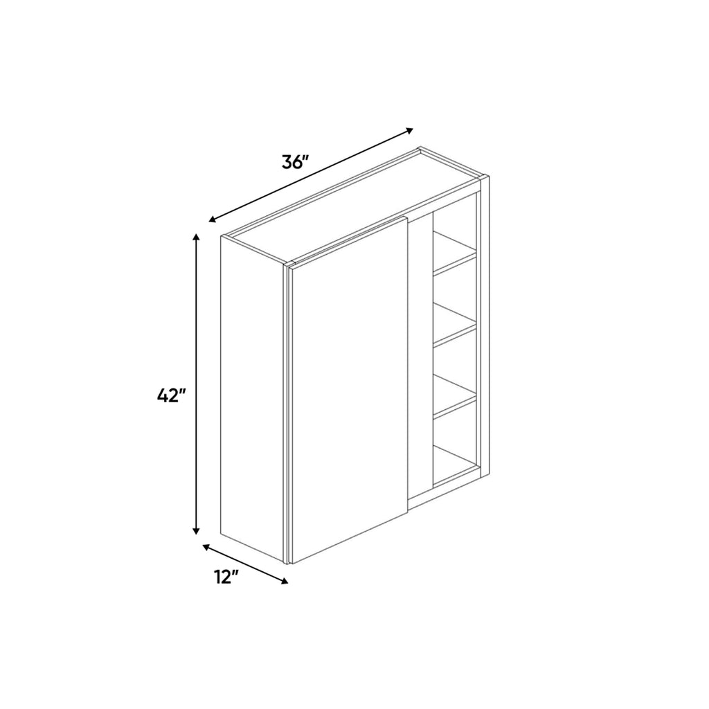 Atlas Blanco - 36x42 Inch Wall Blind Corner Wall Cabinet - 36