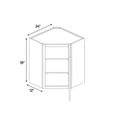 Liberty Shaker Rift - 24 Inch Diagonal Corner Wall Cabinet - 24" Width x 18" Height x 12" Depth