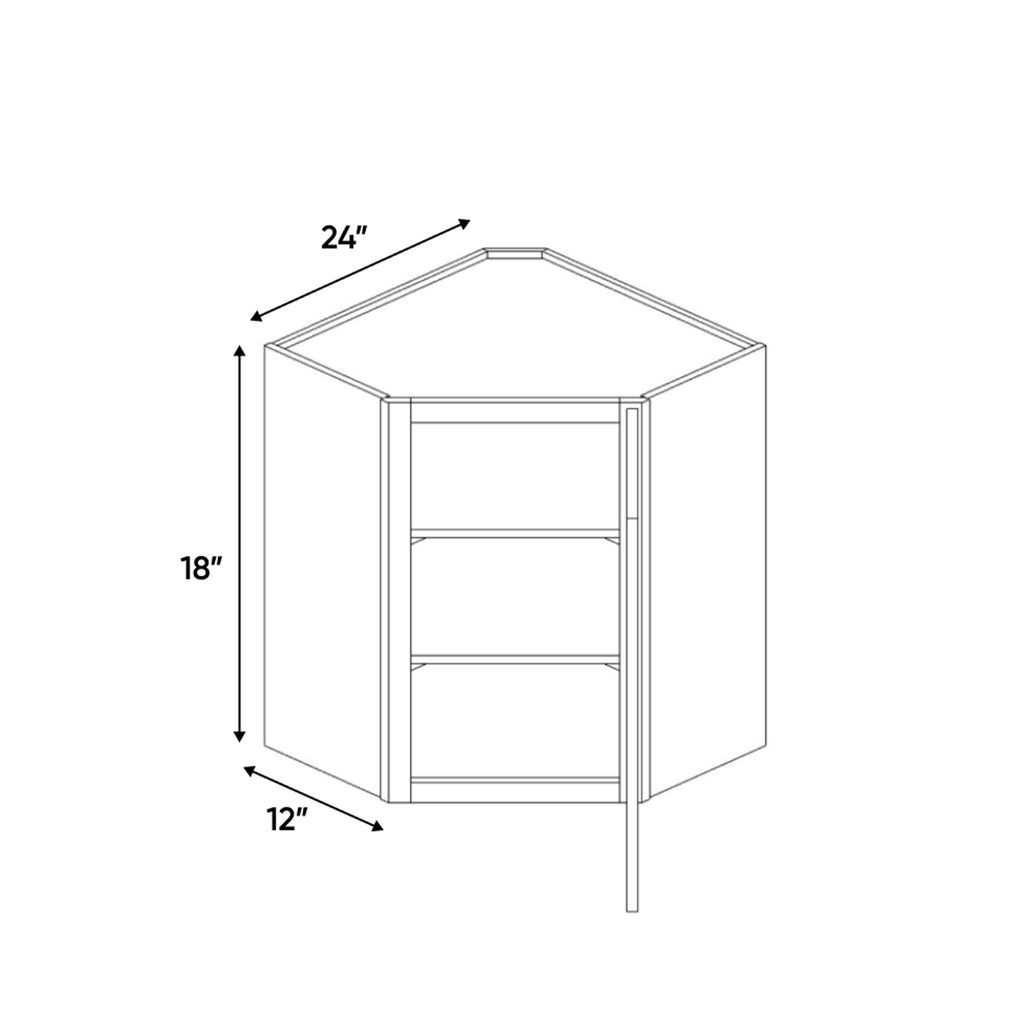 Avalon Ashen - 24 Inch Diagonal Corner Wall Cabinet - 24