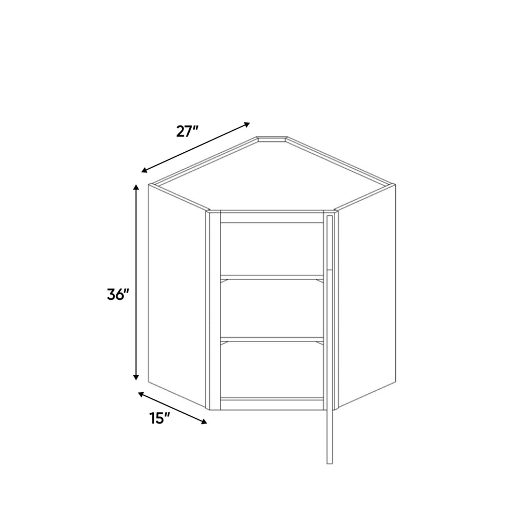 Belmont Grey - 27 Inch Diagonal Corner Wall Cabinet - 27