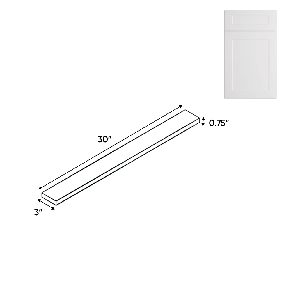 Liberty Shaker White - 3 Inch Wall Fillers Accessories - 3" Width x 30" Height x .75" Depth