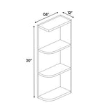 Avalon Ashen - 30 Inch Wall Open Shelf Wall Cabinet - 06" Width x 30" Height x 12" Depth