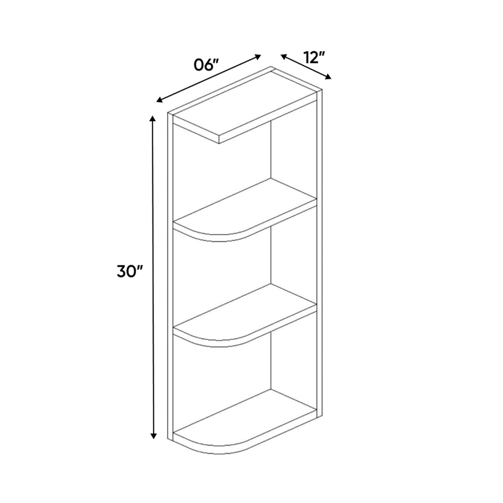 Avalon Ashen - 30 Inch Wall Open Shelf Wall Cabinet - 06