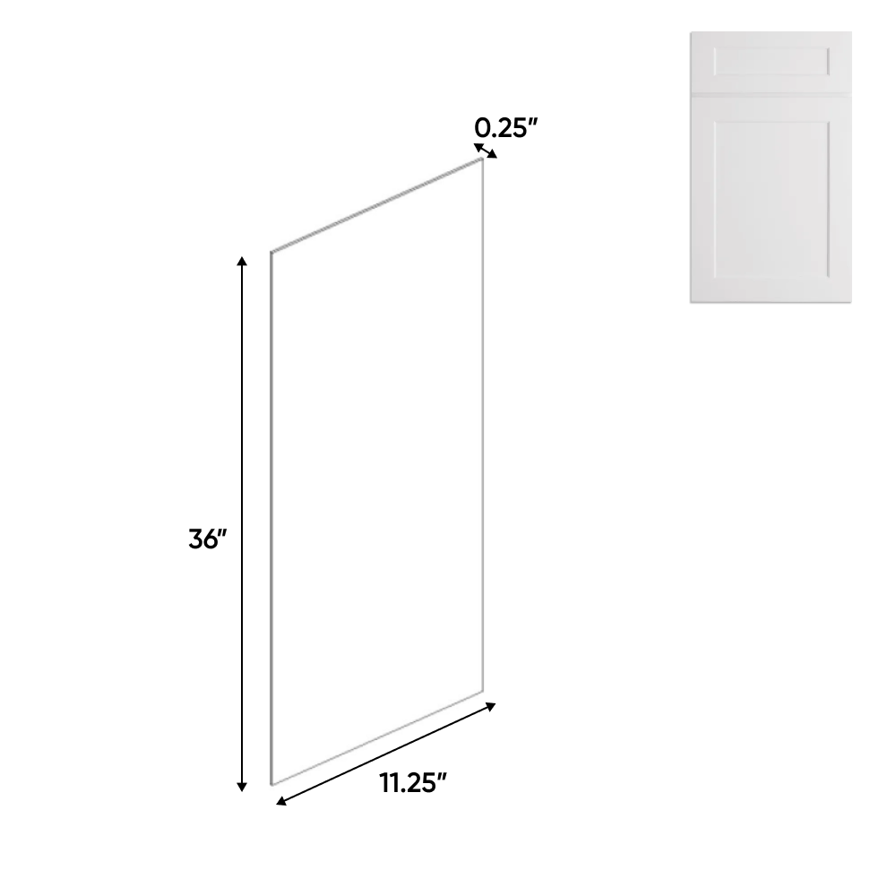 Liberty Shaker White - 11.25 Inch Side Finished Skins Accessories - 11.25" Width x 36" Height x .25" Depth