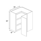 Liberty Shaker Grey - 30 Inch Wall Square Corner Wall Cabinet - 24" Width x 30" Height x 12" Depth