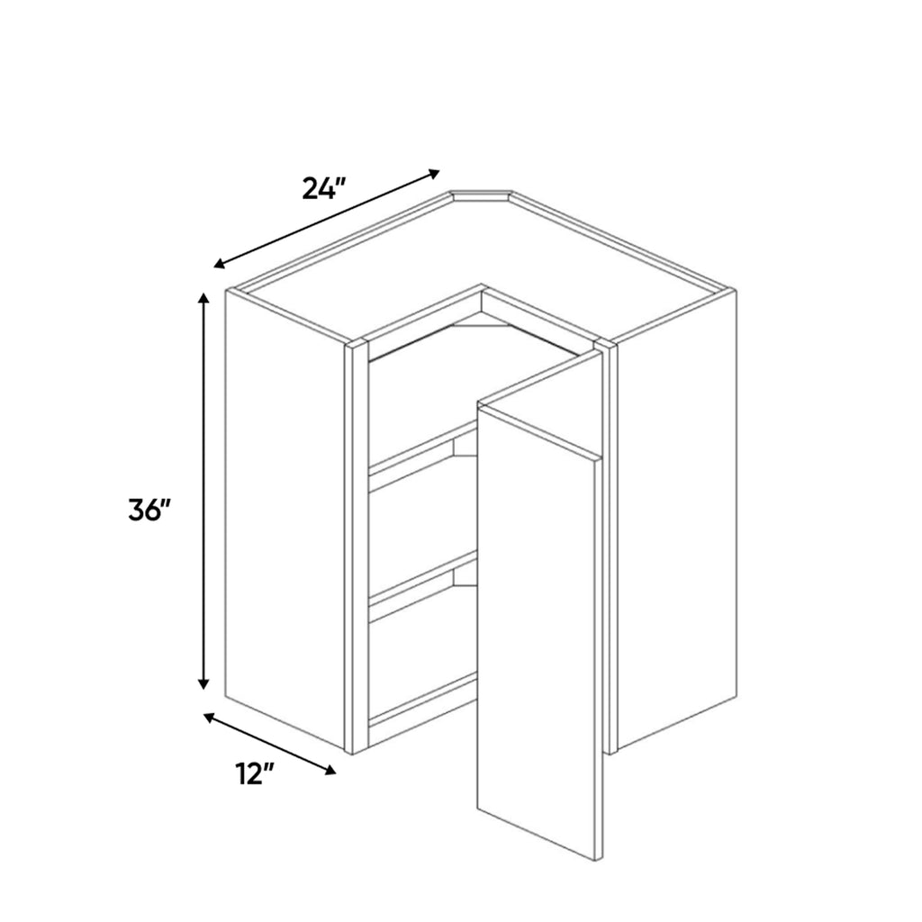 Liberty Shaker Rift - 36 Inch Wall Square Corner Wall Cabinet - 24