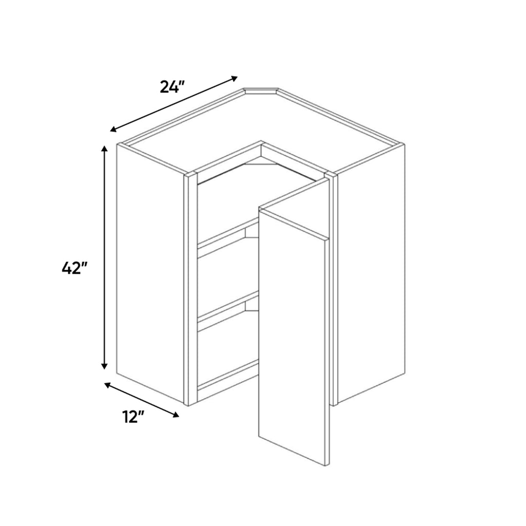 Avalon Ashen - 42 Inch Wall Square Corner Wall Cabinet - 24