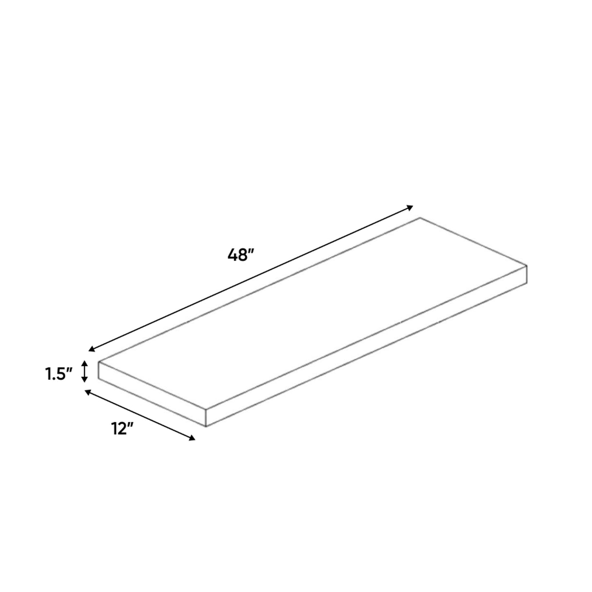 Liberty Shaker Espresso - 48 Inch Wall Shelf Accessories - 48" Width x 1.5" Height x 12" Depth
