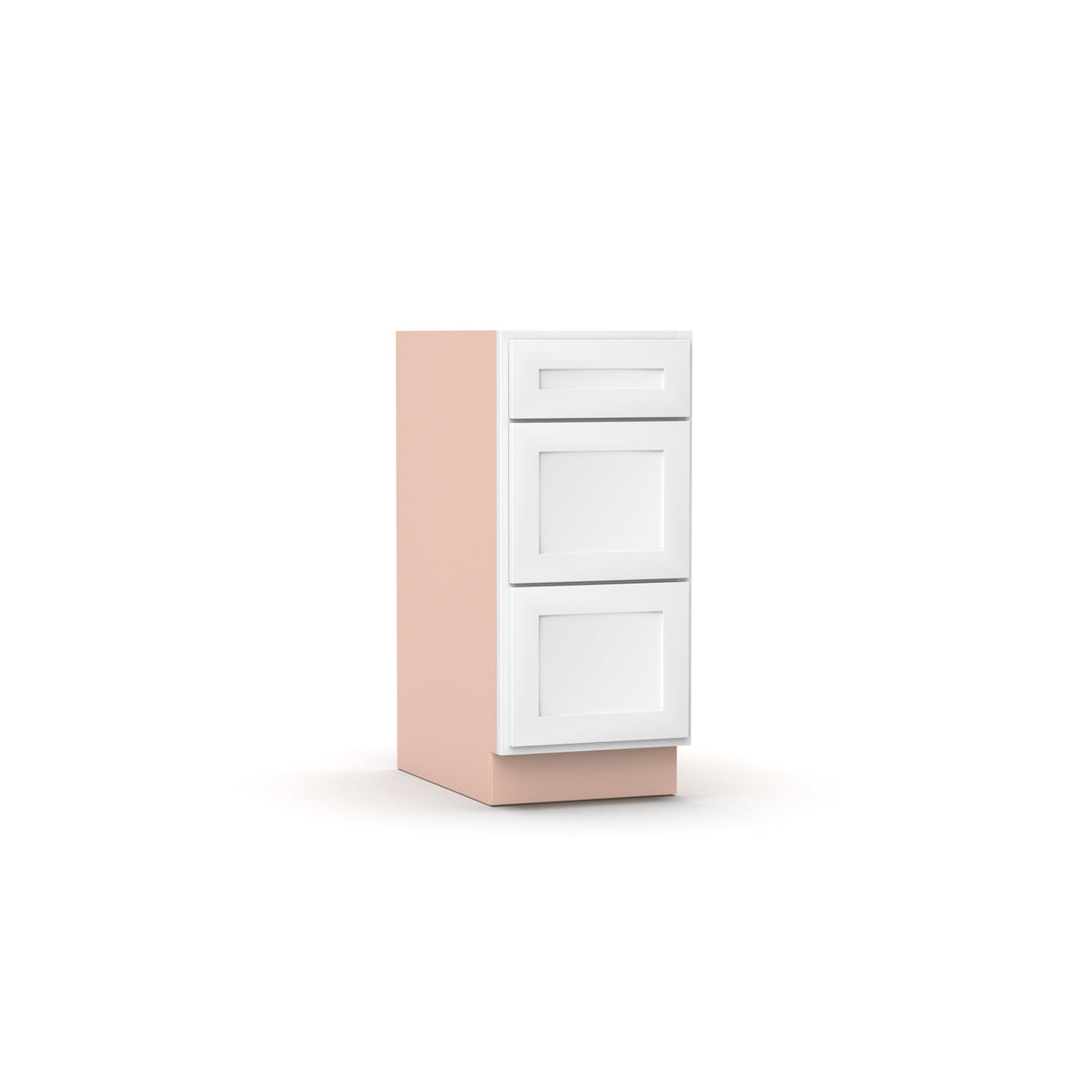 Liberty Shaker White - 15 Inch Three Drawer Base Cabinet - 15" Width x 34.5" Height x 24" Depth