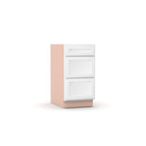 Liberty Shaker White - 18 Inch Three Drawer Base Cabinet - 18" Width x 34.5" Height x 24" Depth