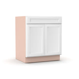 Liberty Shaker White - 30 Inch Double Door Base Cabinet - 30" Width x 34.5" Height x 24" Depth