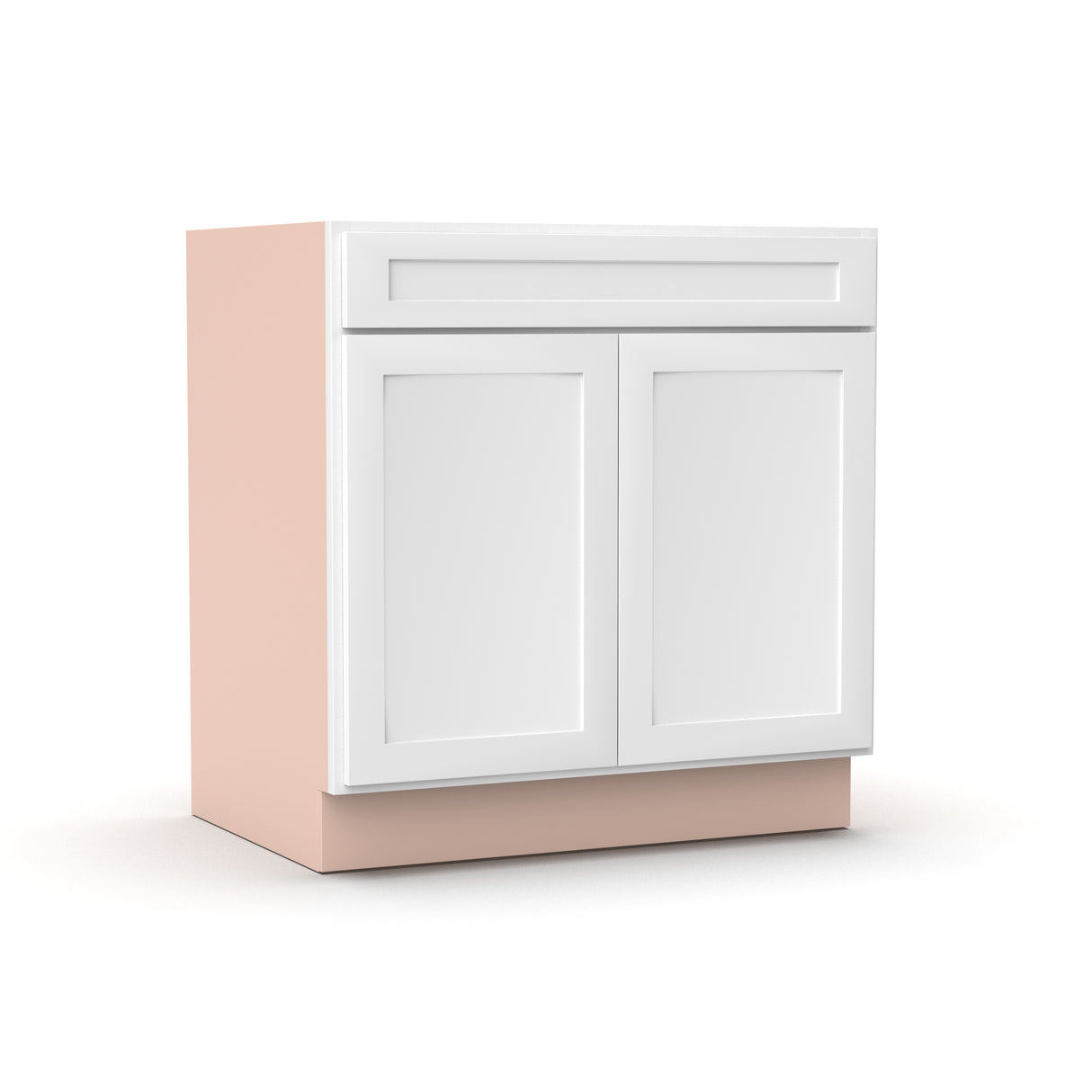 Liberty Shaker White - 33 Inch Double Door Base Cabinet - 33" Width x 34.5" Height x 24" Depth
