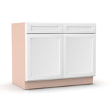 Liberty Shaker White - 42 Inch Double Door Base Cabinet - 42" Width x 34.5" Height x 24" Depth