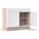 Liberty Shaker White - 42 Inch Double Door Base Cabinet - 42" Width x 34.5" Height x 24" Depth