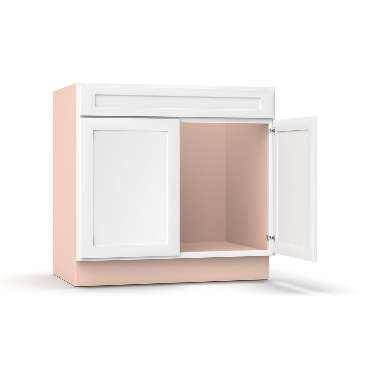 Liberty Shaker White - 36 Inch Sink Base Cabinet - 36" Width x 34.5" Height x 24" Depth