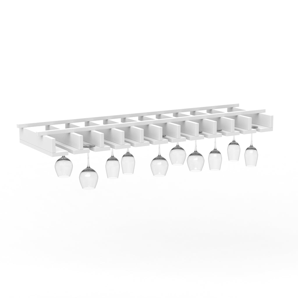 Liberty Shaker White - 34.5 Inch Stem Glass Holder Wall Cabinet - 34.5