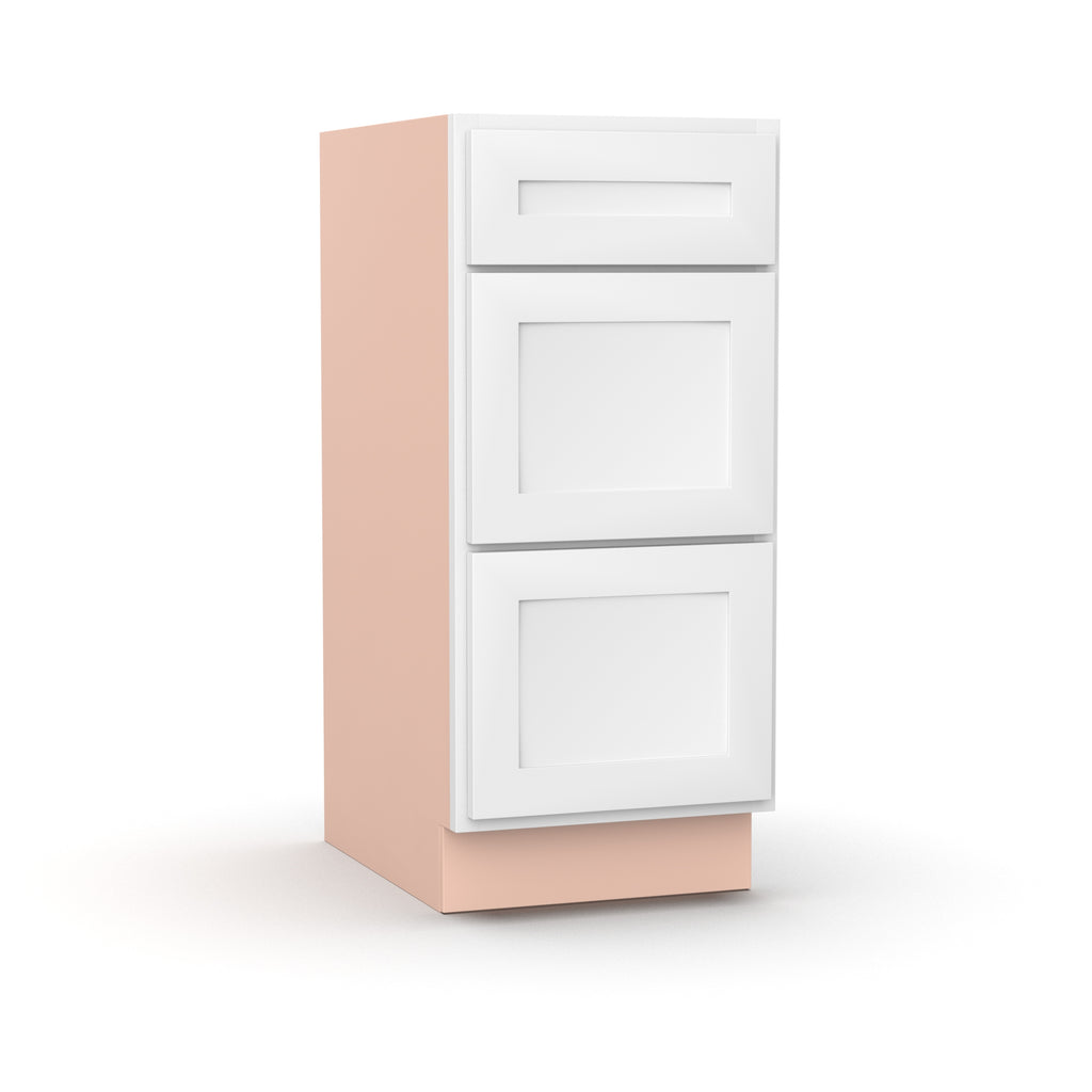 Liberty Shaker White - 15 Inch Vanity Drawer Base Cabinet - 15